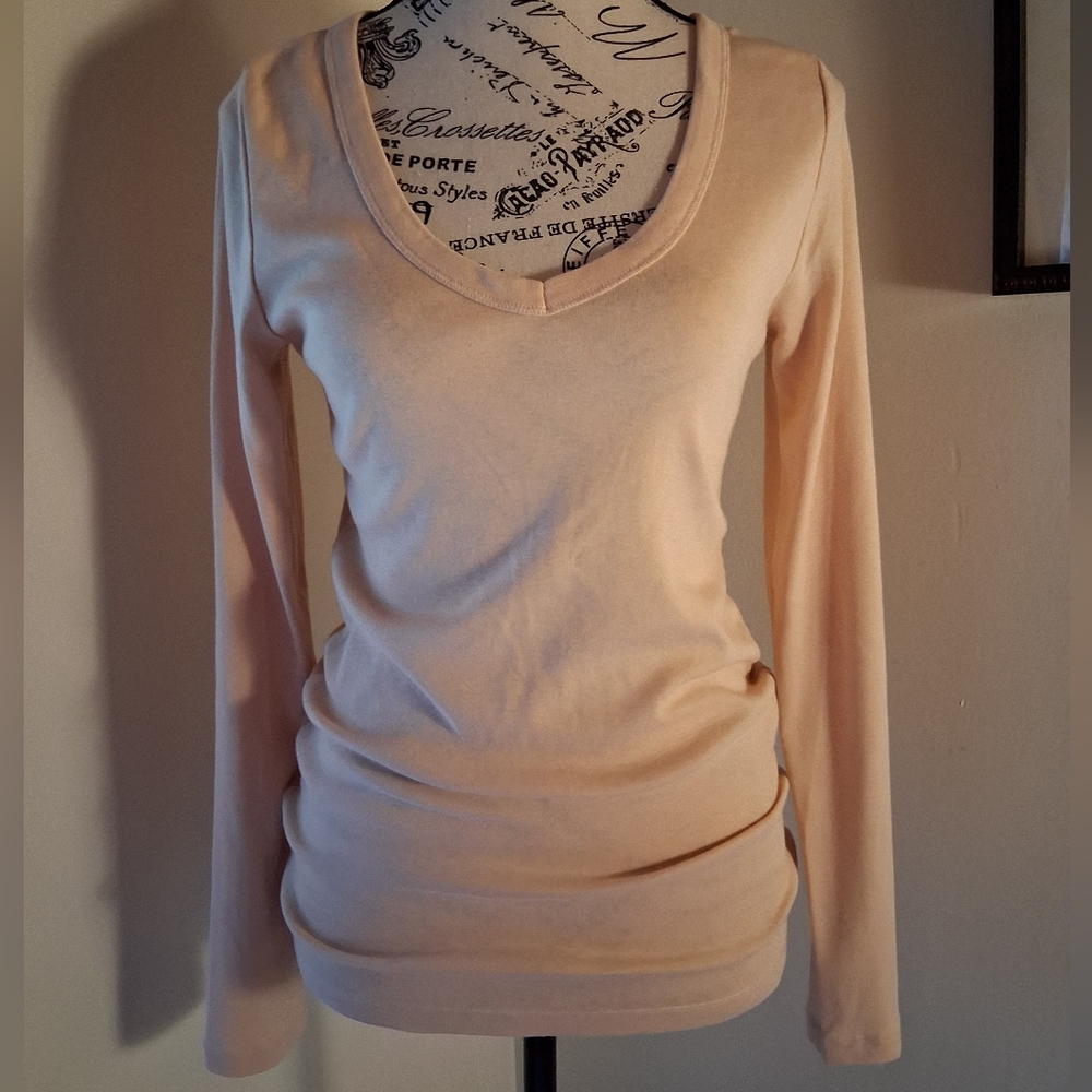 Cream Long Sleeve Top